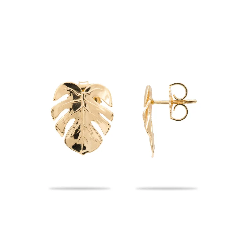 Luxury Jewelry At Budget-Friendly Prices – Grab Yours Now Monstera Earrings in Gold - 15mm