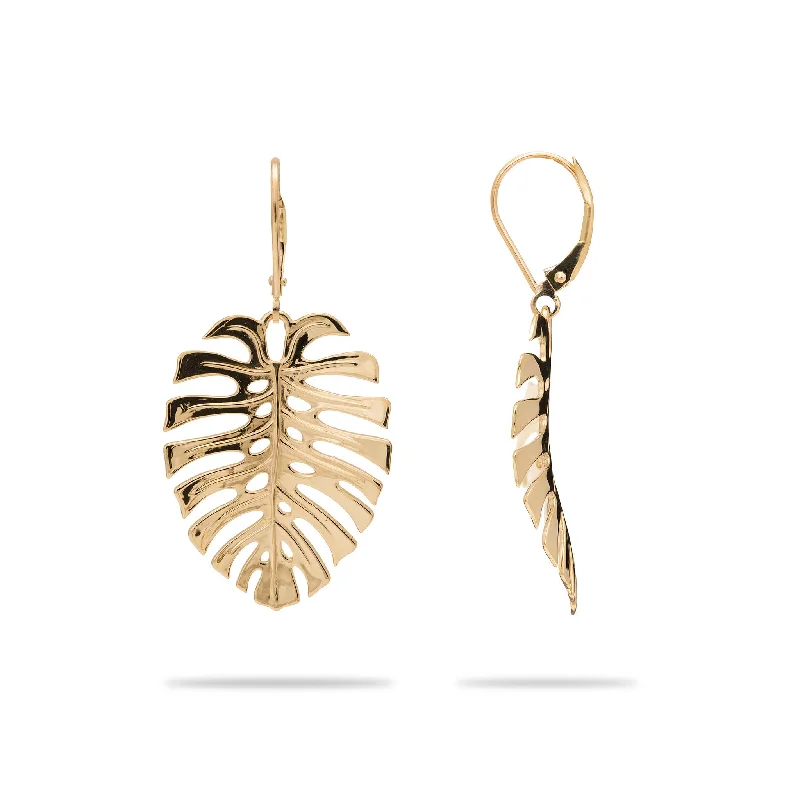 Unmissable Jewelry Discounts – Elevate Your Look For Less Monstera Earrings in Gold - 30mm