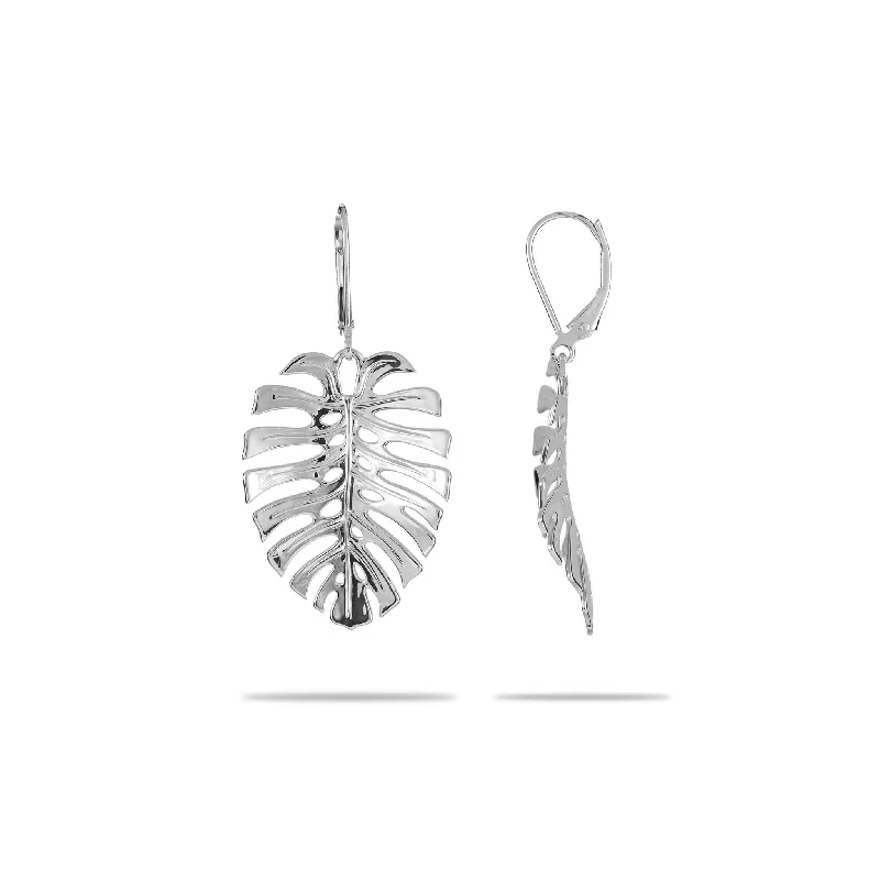 Timeless Jewelry, Timeless Savings – Don't Wait Monstera Earrings in White Gold - 30mm