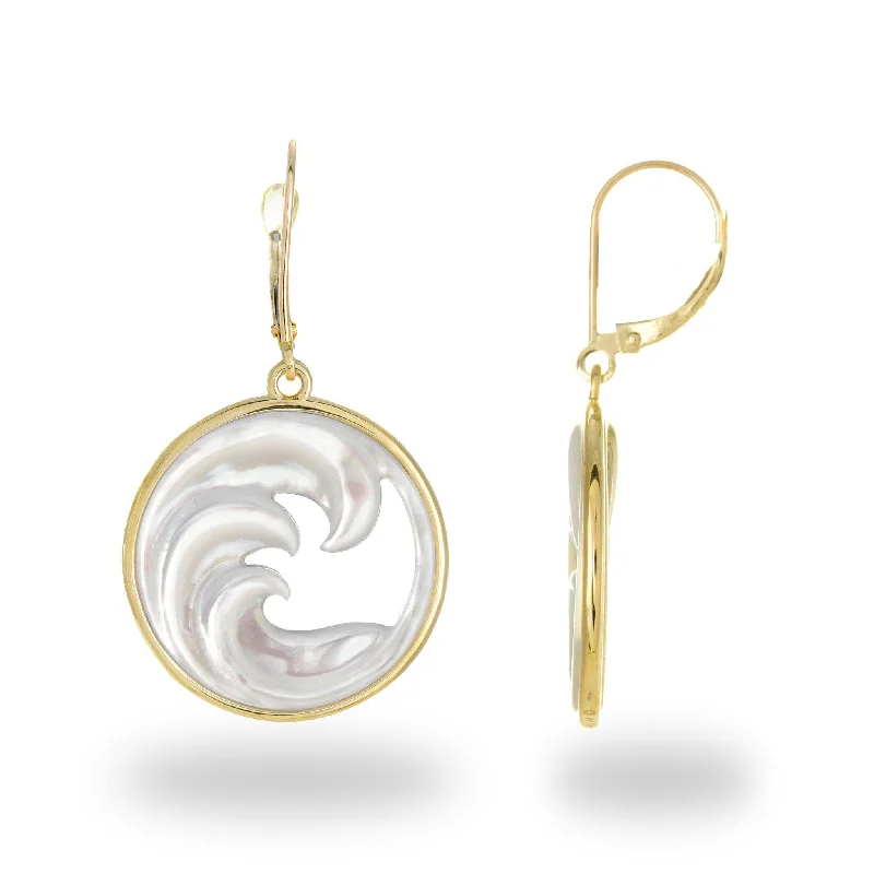 Jewelry Sale Alert – Shop Timeless Elegance Today Nalu Mother of Pearl Earrings in Gold - 22mm