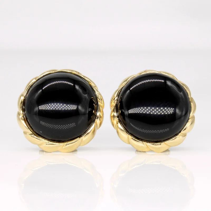 Elegant Designs, Unbeatable Discounts – Shop Jewelry Now Onyx Cabochon 14k Earrings | 20.00ctw |