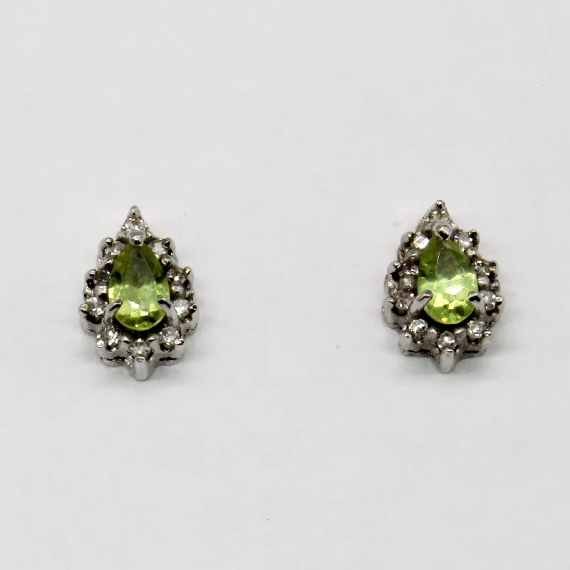 Affordable Luxury Jewelry For Every Occasion Peridot & Diamond Halo Earrings | 0.30ctw, 0.06ctw |