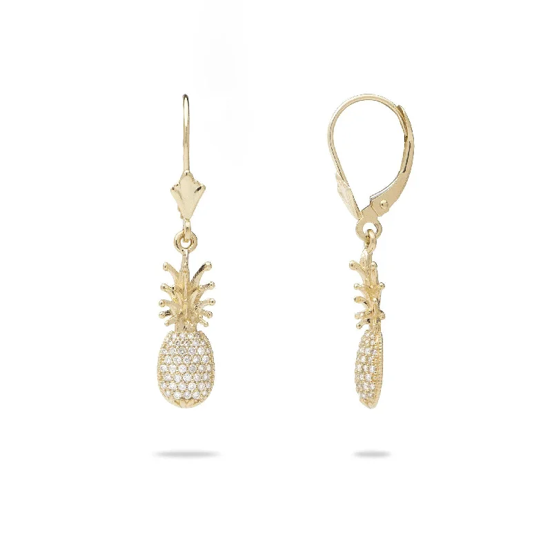 Flash Sale On Stunning Jewelry – Don't Miss Out Pineapple Earrings in Gold with Diamonds