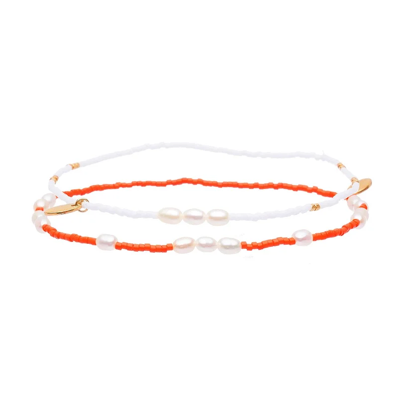 Get The Jewelry You Love At A Price You Love Poppy Anklet Stack - Orange