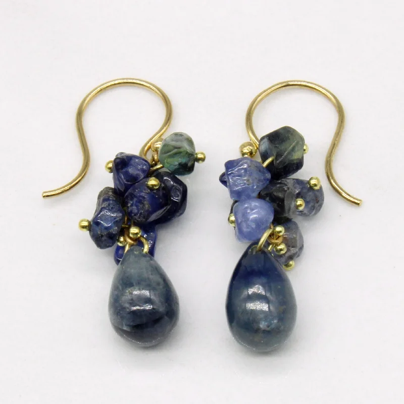 Fashion-Forward Jewelry At Incredible Prices Rough Sapphire Drop 18k Earrings | 11.85ctw |