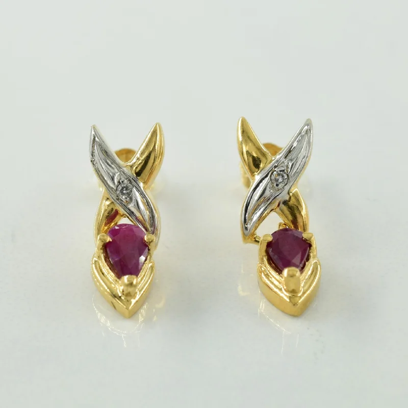 Big Savings On Your Favorite Jewelry Pieces Ruby & Diamond Earrings | 0.36ctw, 0.02ctw |