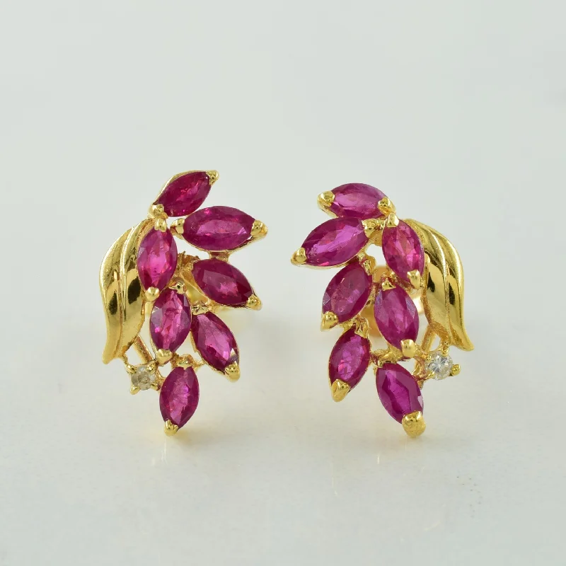 Everyday Jewelry Essentials Now On Sale Ruby & Diamond Earrings | 1.50ctw, 0.04ctw |