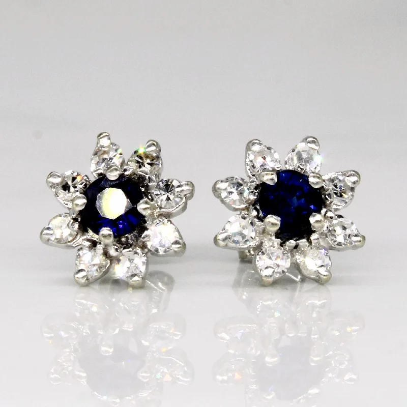 Shop Dazzling Jewelry At The Best Prices Sapphire & Diamond Halo Earrings | 0.43ctw, 0.32ctw |