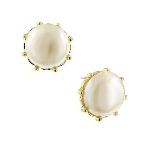 Trending Jewelry Styles Now At Limited-Time Discounts 1928 Jewelry Round Faux Pearl Button Earrings