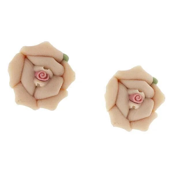 Affordable Glamour – Must-Have Jewelry At Special Rates 1928 Jewelry Classic Porcelain Rose Post Earrings