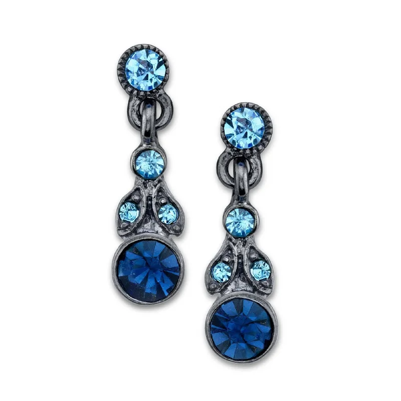 Personalized Jewelry Sale – Unique Gifts At Low Prices 1928 Jewelry Light Sapphire & Montana Blue Euro Crystal  Drop Earrings