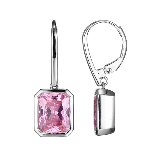 Limited-Stock Jewelry Clearance – Grab Your Favorites Now SS Earrings with Pink Crystal