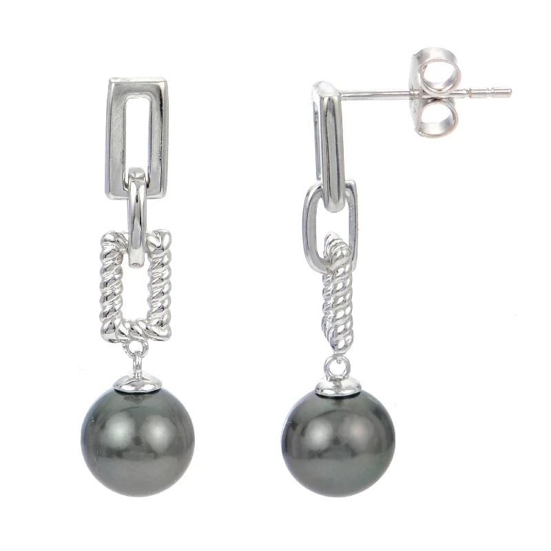 Discounted Jewelry For A Glamorous Look SS Tahitian Pearl Drop Earrings