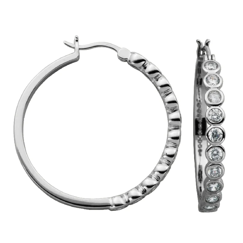 Don't Miss Our Biggest Jewelry Sale Of The Season 35mm Round Hoops with Crystals