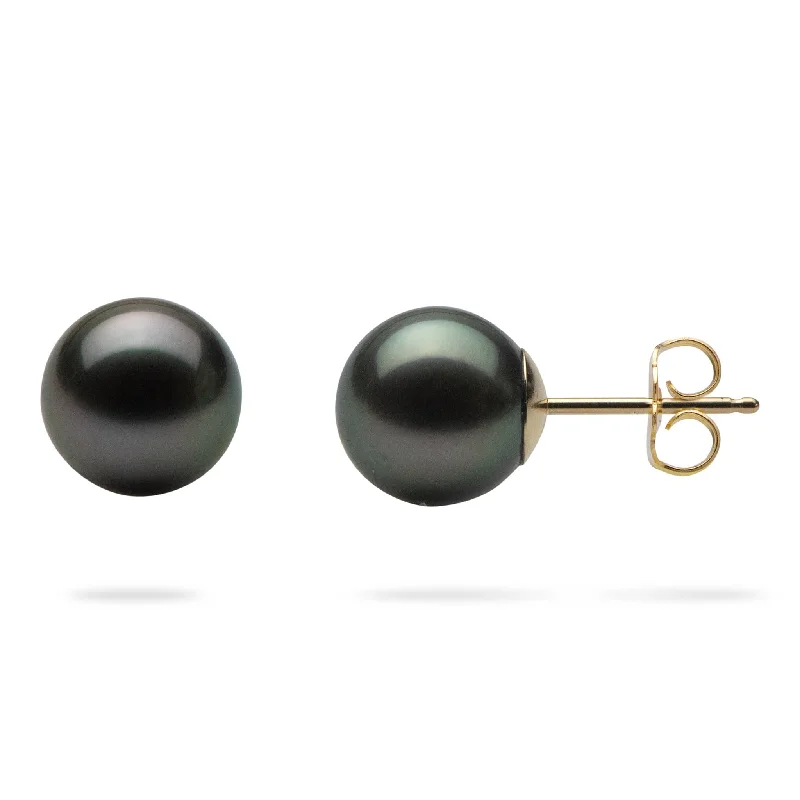 Unmissable Deals On Handmade Jewelry Collections Tahitian Black Pearl Earrings in Gold - 8-9mm