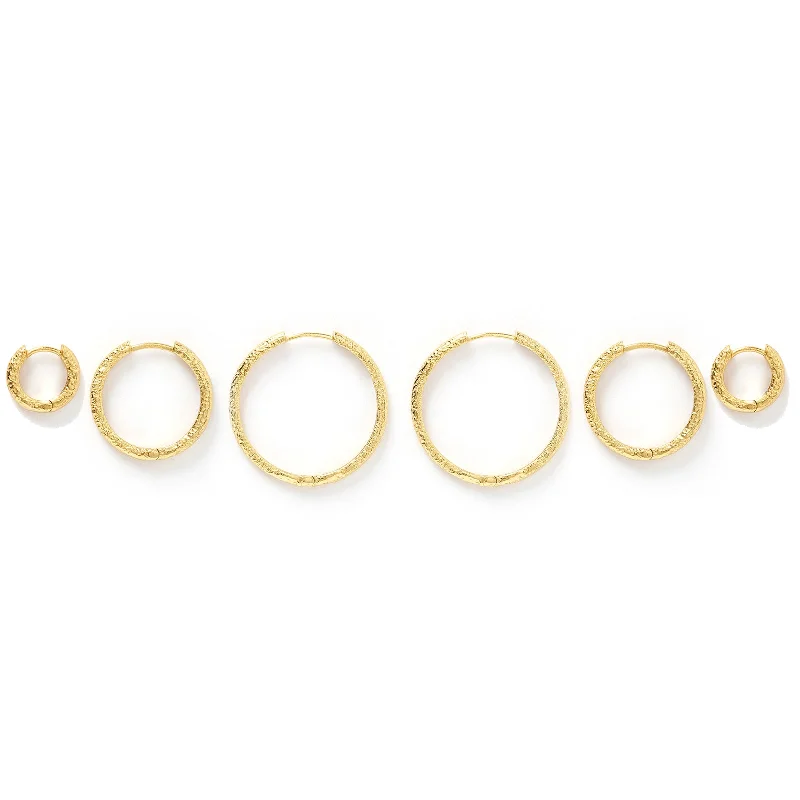 Huge Savings On Premium Jewelry Styles Triple Hoop Earring Stack - Gold