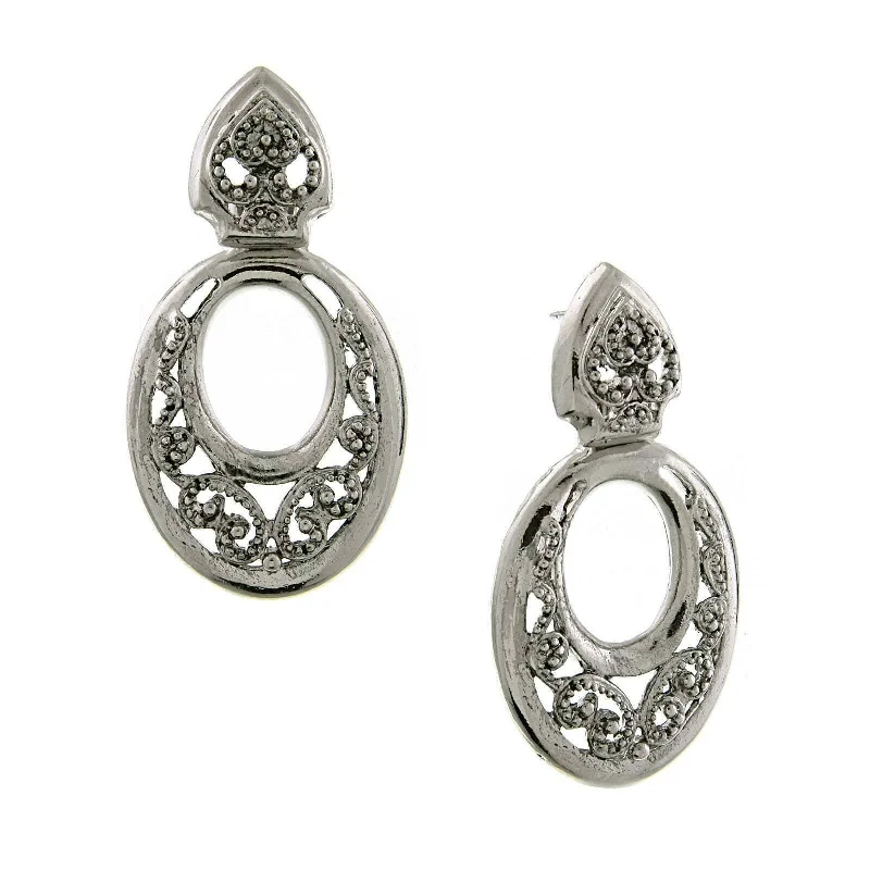 Fashion-Forward Jewelry At Incredible Prices 1928 Jewelry Lace Crescent Oval Post Drop Earrings