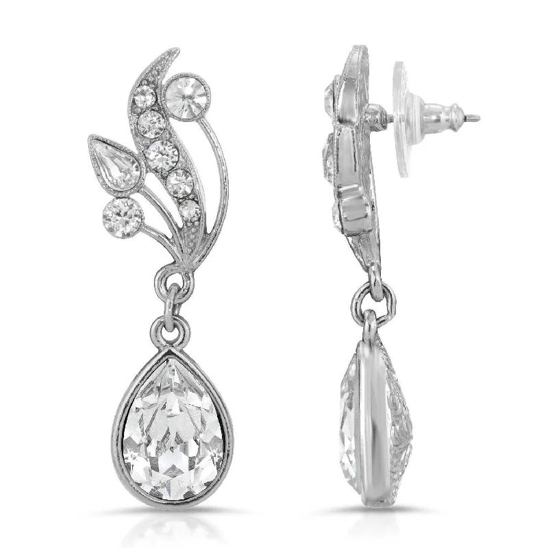 Shop Dazzling Jewelry With Special Promotional Discounts Antiquities Couture Austrian Crystal Vine Teardrop Earrings