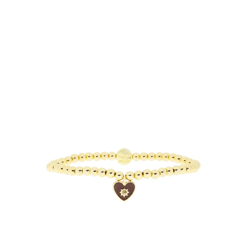 Trending Jewelry Now At Unbeatable Prices 4mm ball stretch bracelet with enamel heart