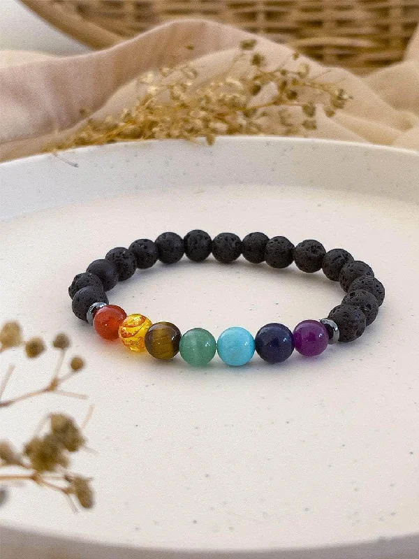 Jewelry Sale Alert – Shop Timeless Elegance Today 7 Chakra And Lava Stone Crystal Bracelet