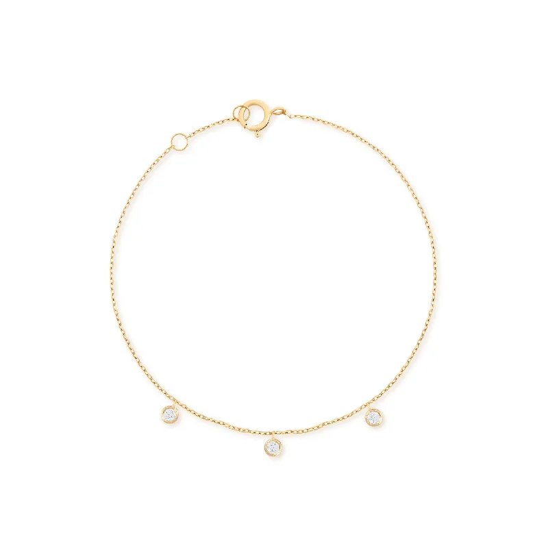 Unmissable Jewelry Sale – Shop Before It's Too Late Dangling 18K Gold Bracelet w. Diamonds