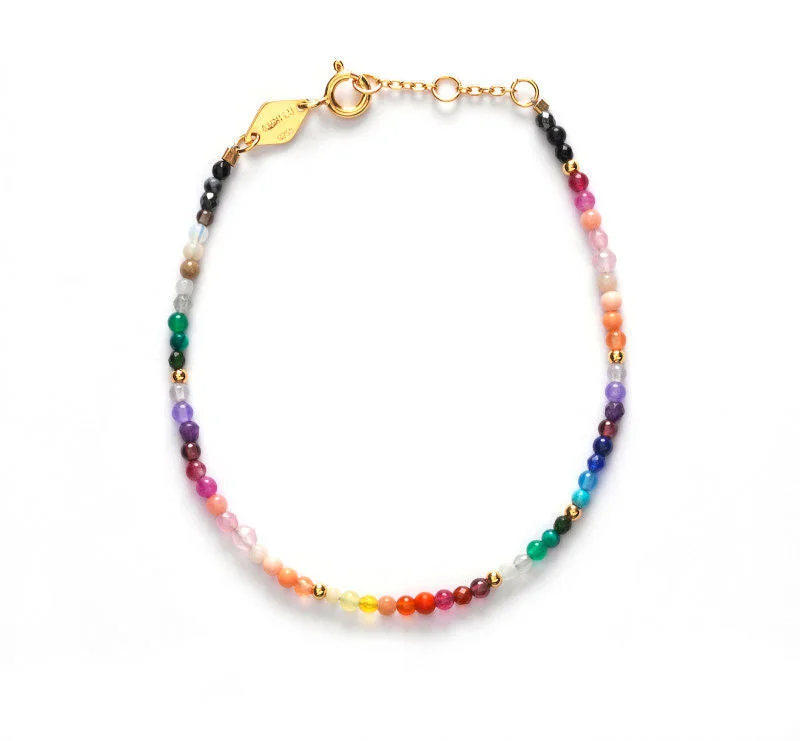 Personalized Jewelry Sale – Unique Gifts At Low Prices Iris Light Gold Plated Bracelet w. Mixed coloured Beads