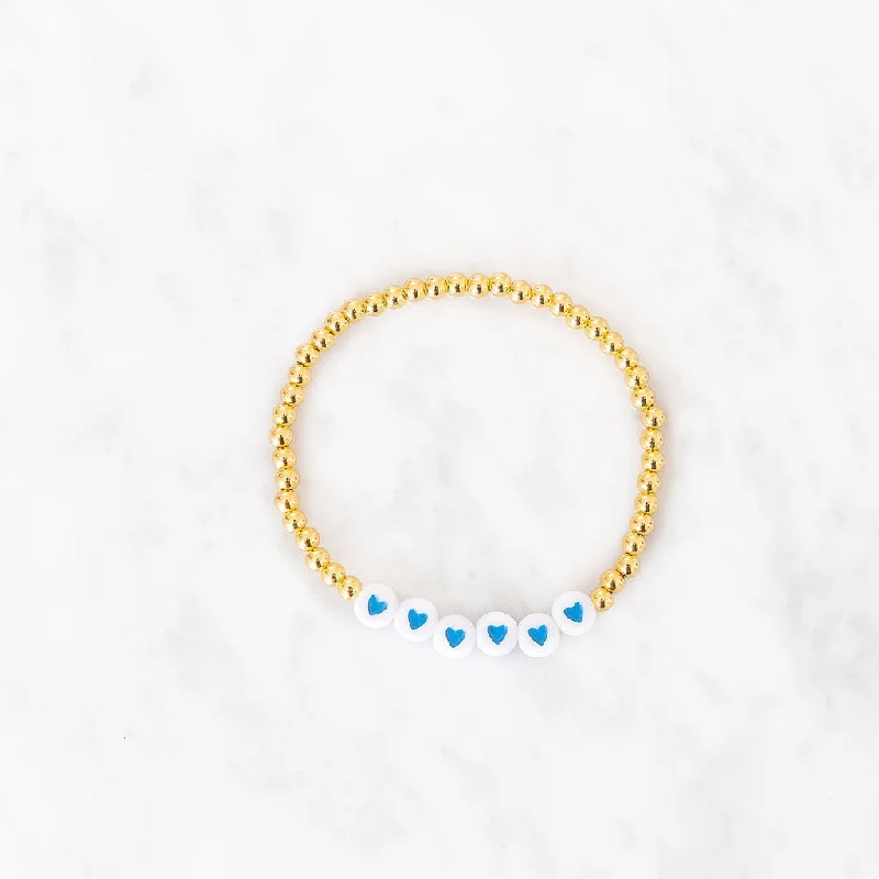 Timeless Beauty, Unbeatable Deals – Jewelry Sale On Blue Heart Gold Beaded Bracelet