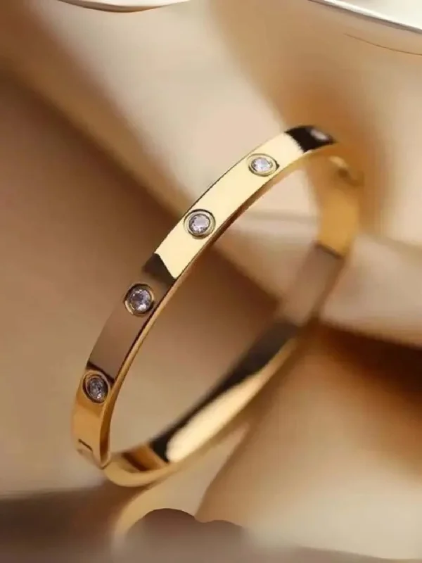 Classic And Modern Jewelry Styles On Sale Cartier Love Stainless Steel Gold Bracelet