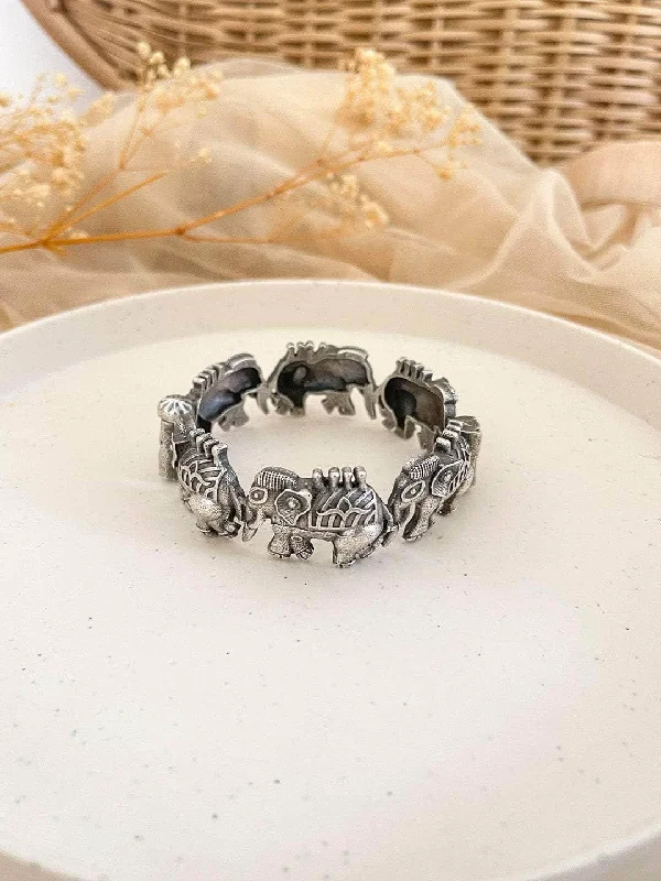 Shop Fine Jewelry With Exclusive Savings Elephant Shape Oxidised Kada Bangle