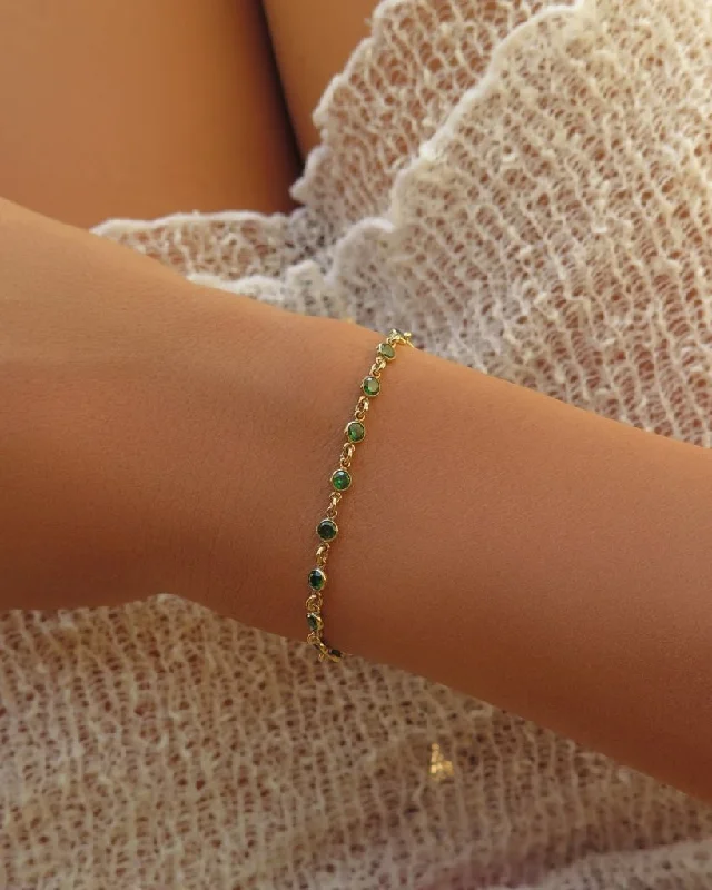 The Biggest Jewelry Sale Of The Year Is Here Emerald CZ Tennis Bracelet  - 14k Yellow Gold Fill