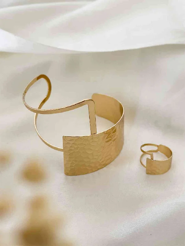 Shop Jewelry That Shines Without The High Price Geometric Cut Out Bracelet And Ring Combo