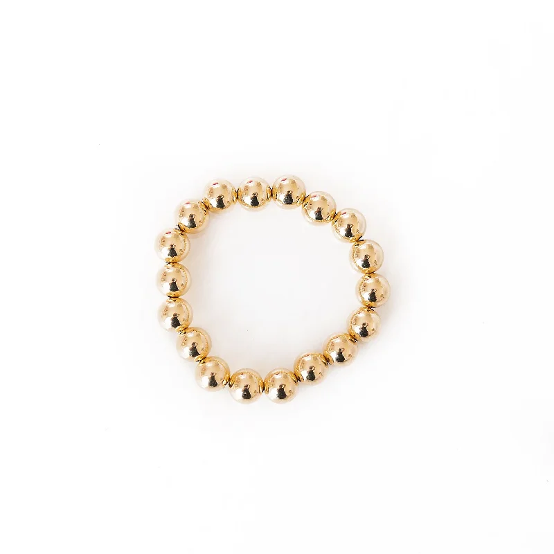 Chic And Stylish Jewelry At Exclusive Prices Gold-Filled Gold Beaded Bracelet | 10 mm