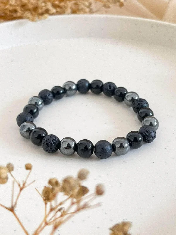 Shop Dazzling Jewelry At The Best Prices Haematite Lava Black Onyx Bracelet