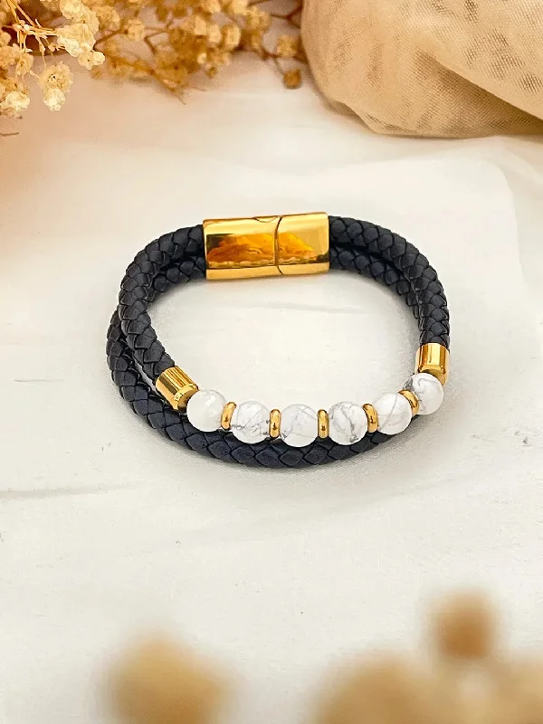 Shine Bright With Our Special Jewelry Promotions Healing Stone Studded Leather Bracelet