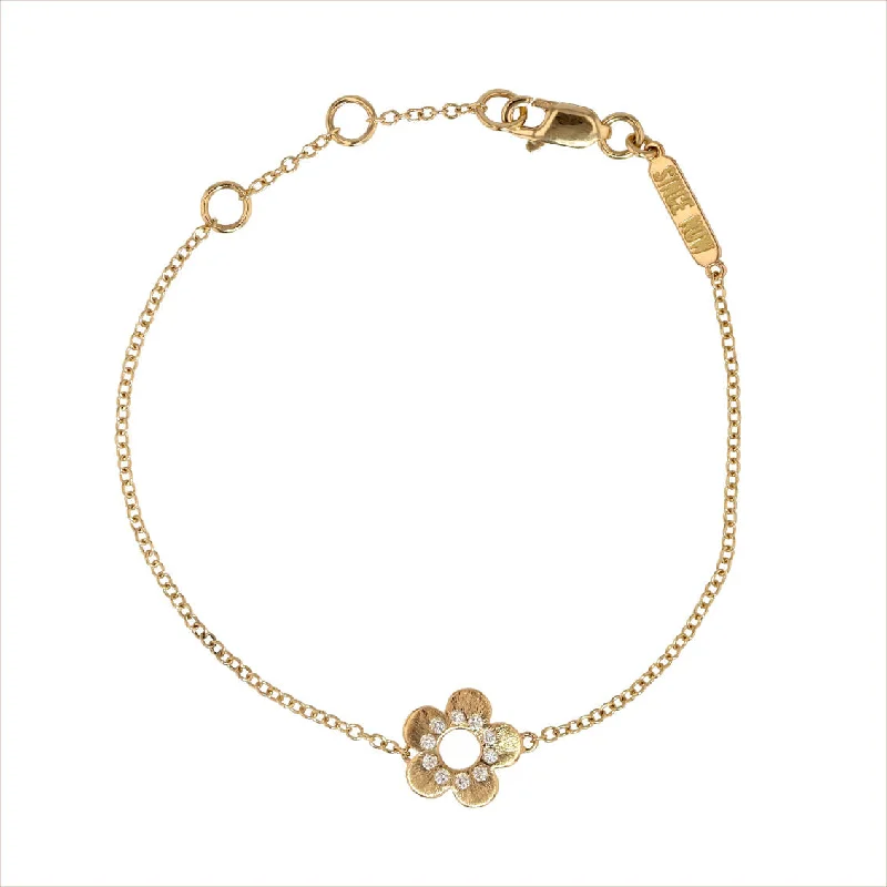 Stunning Jewelry At A Fraction Of The Price Flower Power 18K Gold Bracelet w. Diamonds