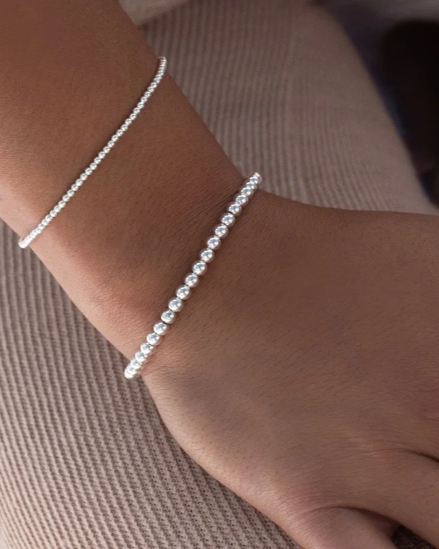 Versatile Layering Jewelry For Effortless Chic Large Beaded Bracelet  - Sterling Silver