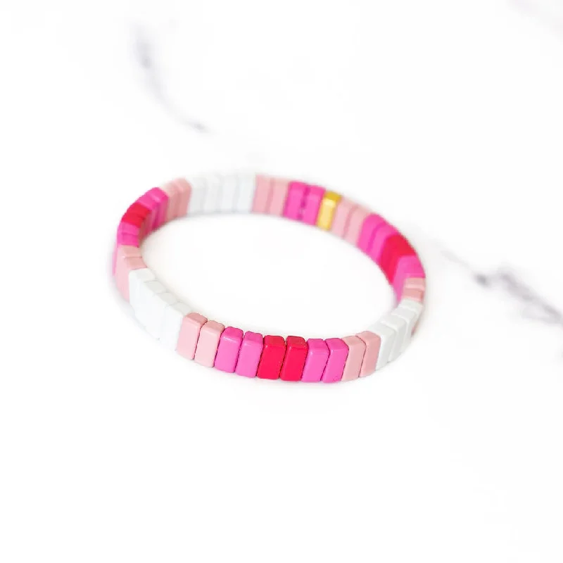 Limited-Time Jewelry Sale – Elegant Styles At Less Pink Ombre Tile Bracelet