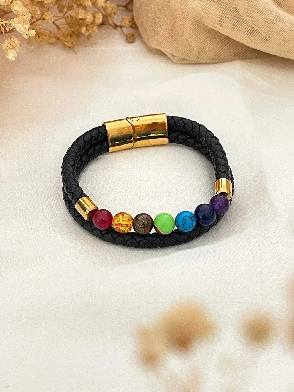 Luxury Jewelry At Budget-Friendly Prices – Grab Yours Now Seven Chakra Studded Leather Bracelet