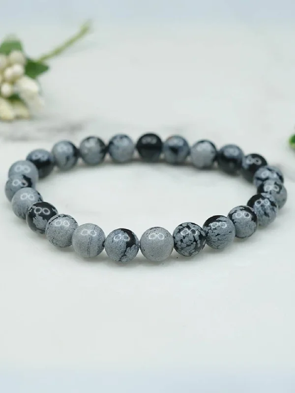 Dazzle In Elegance With Our Biggest Jewelry Sale Snowflake Obsidian Bracelet