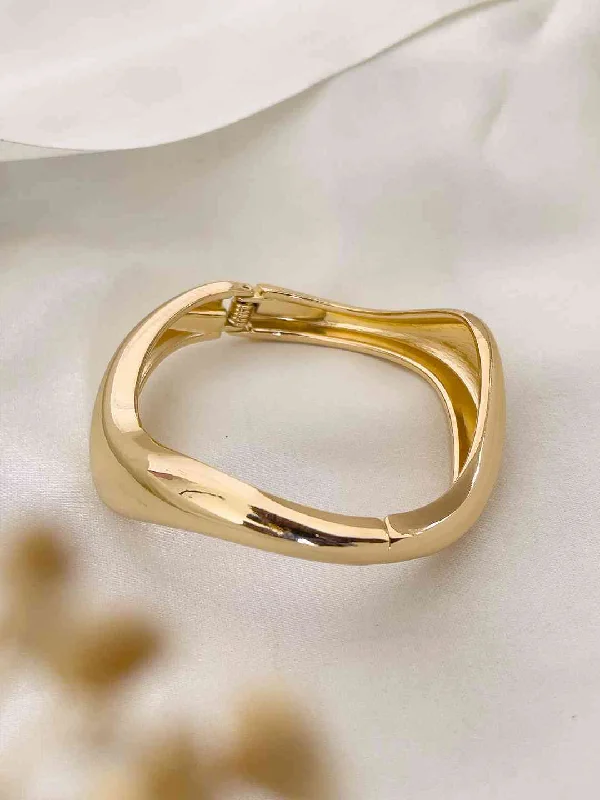 Elegant Jewelry Styles At Budget-Friendly Prices Squared Metallic Hinge Bangle Bracelet