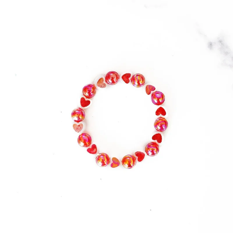 Exclusive Online Discounts On Stylish Jewelry XOXO Heart Beaded Bracelet | Red