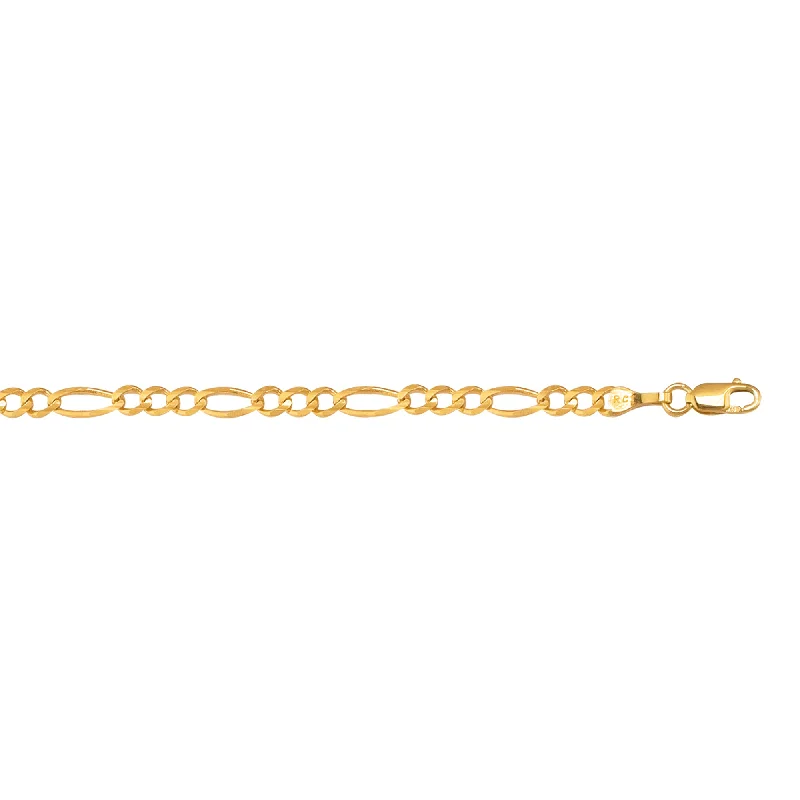 10K Gold 3.7mm Figaro Chain