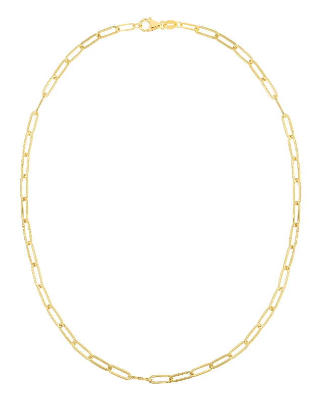 14K 4mm Paperclip Chain