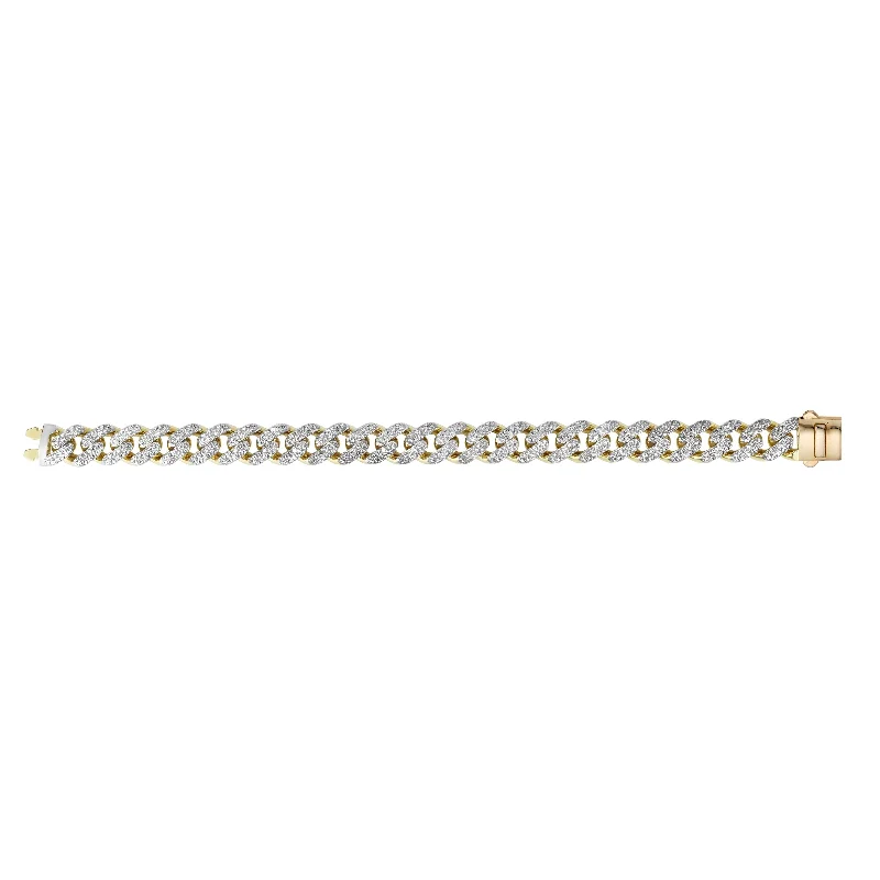 14K Gold 11.5mm Lite Miami Cuban with Diamonds