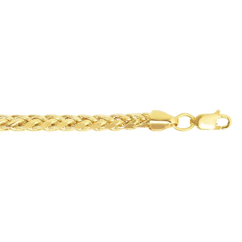 14K Gold 4.1mm Diamond Cut Lite Round Wheat Chain