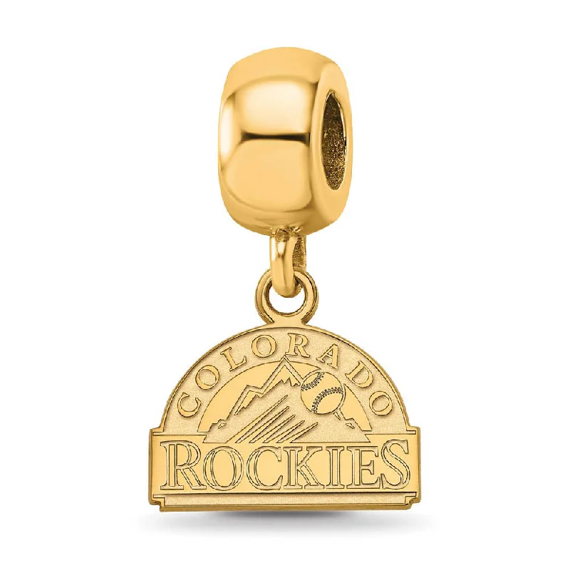 14KY Gold Plated Sterling Silver MLB Colorado Rockies XS Dangle Bead