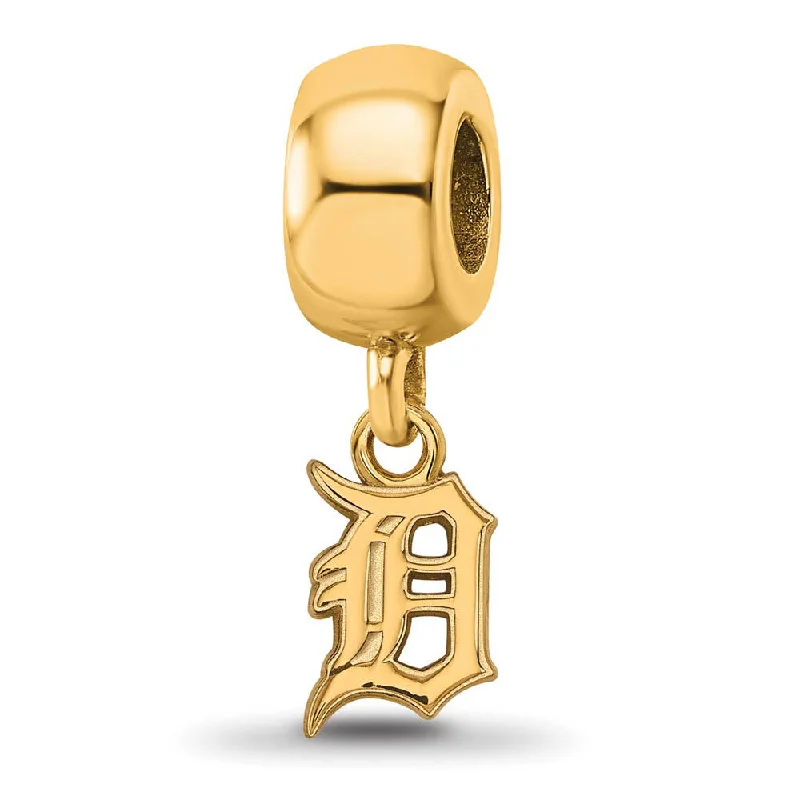 14KY Gold Plated Sterling Silver MLB Detroit Tigers XS Dangle Bead