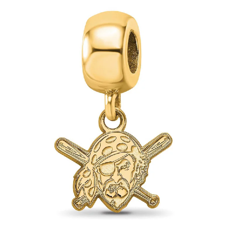 14KY Gold Plated Sterling Silver MLB Pitt Pirates XS Dangle Bead Charm