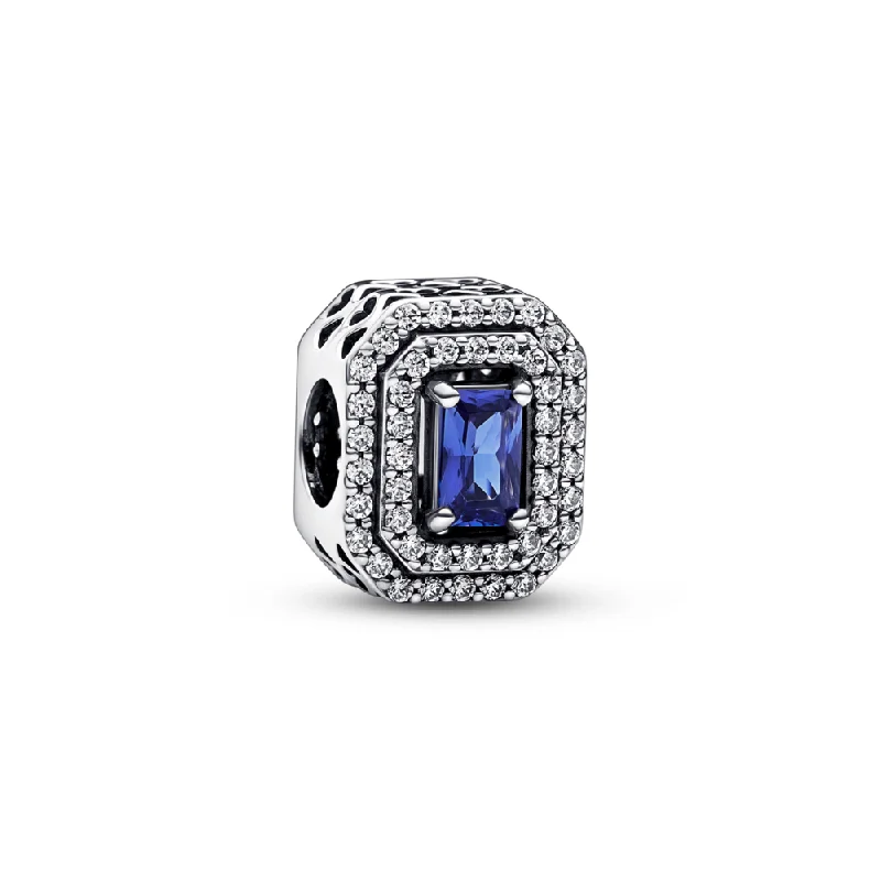 Blue Sparkling Levelled Rectangular Charm