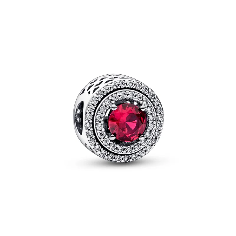 Red Sparkling Levelled Round Charm